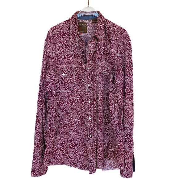 ROPER Western paisley snap button down Mens size L - Picture 1 of 10